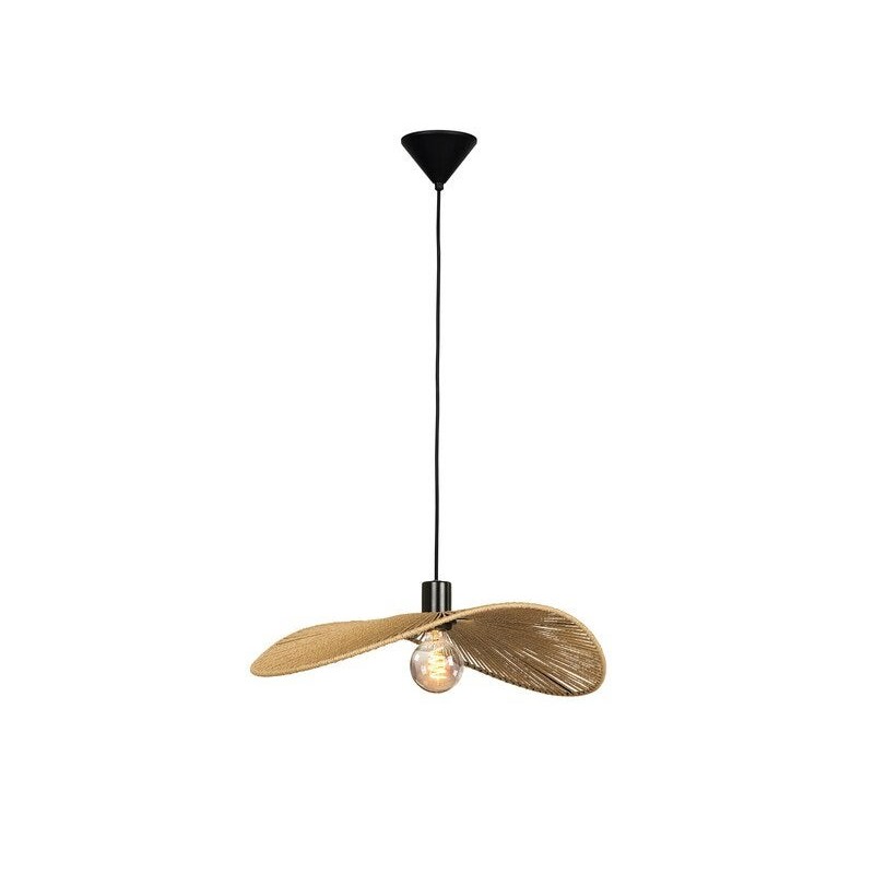 Suspension EGLO Siruela E27 naturel corde l.56 x 40 cm