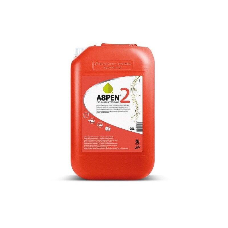 Essence alkylate ASPEN pour moteur 2 temps, bidon de 25 litres