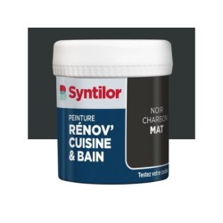 Testeur peinture meuble noir charbon mat SYNTILOR Renov' cuisine et bain 0.075l