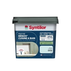 Peinture meuble bleu nuage satin SYNTILOR Renov' cuisine et bain 0.75l