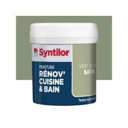 Testeur peinture meuble vert sauge satin SYNTILOR Renov' cuisine et bain 0.075l