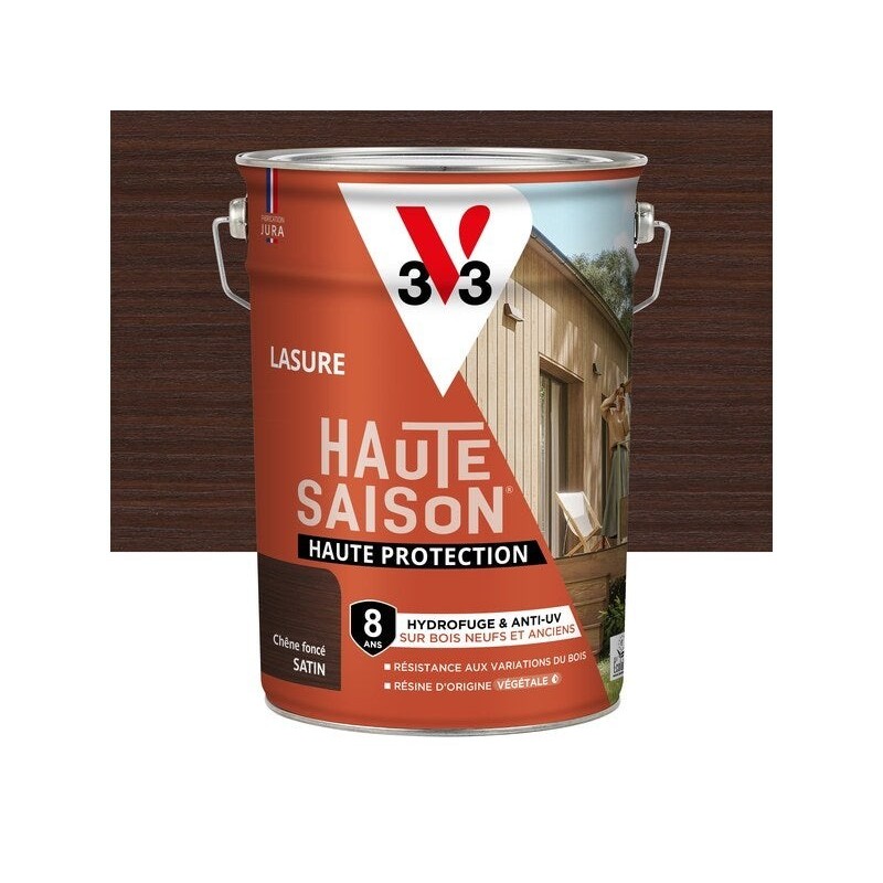 Lasure V33 Haute saison 8 ans chêne foncé satiné 5 l