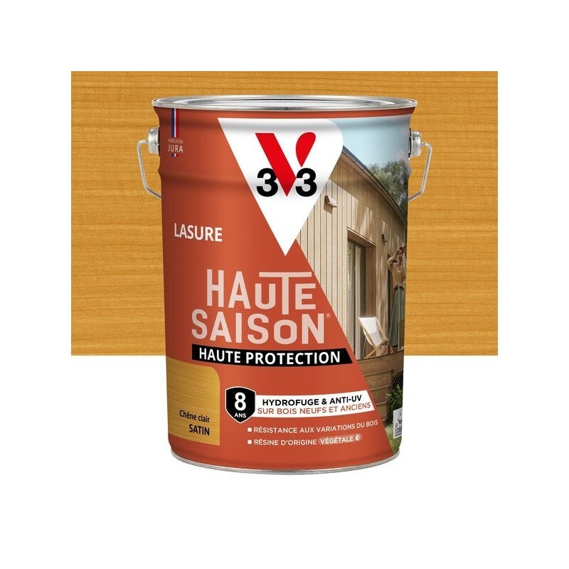 Lasure V33 Haute saison 8 ans chêne clair satiné 5 l