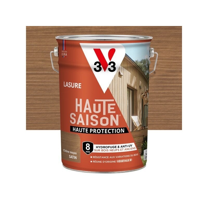 Lasure V33 Haute saison 8 ans chêne moyen satiné 5 l