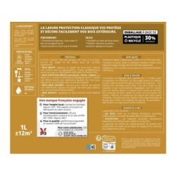 Lasure V33 Protection classique 4 ans chêne foncé satiné 5 l