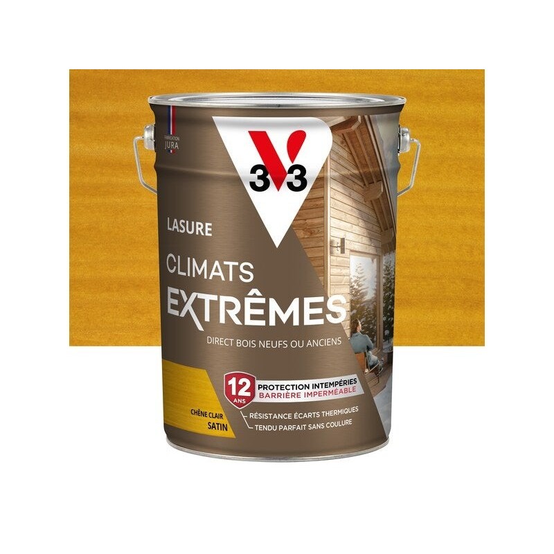 Lasure V33 Climats extrêmes 12 ans chêne clair satiné 5 l