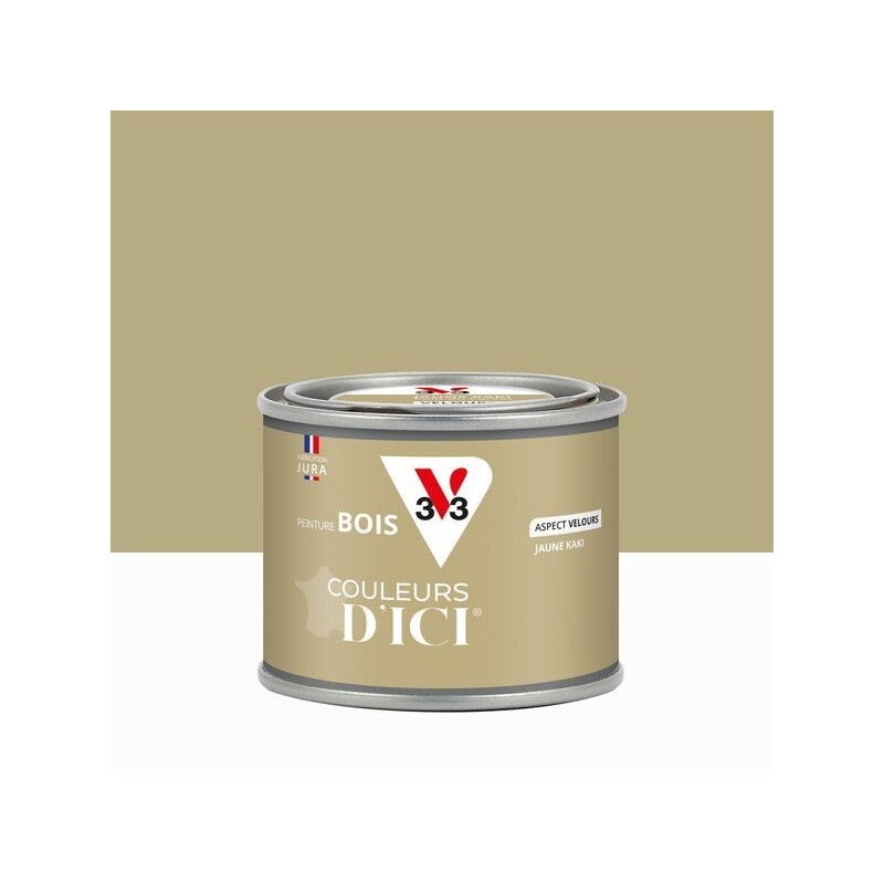 Peinture extérieure bois V33 Couleurs d'ici, jaune kaki velours  0.125l