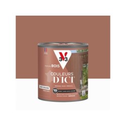 Peinture extérieure bois V33 Couleurs d'ici, terre cuite velours  0.5l