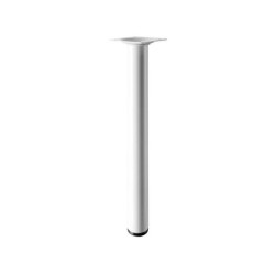 Pied De Table Basse Cylindrique Fixe Acier Époxy Blanc, 30 Cm