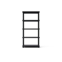 Etagère plastique noir mat SPACEO, 5 tablettes l.90xH.187.5xP.45