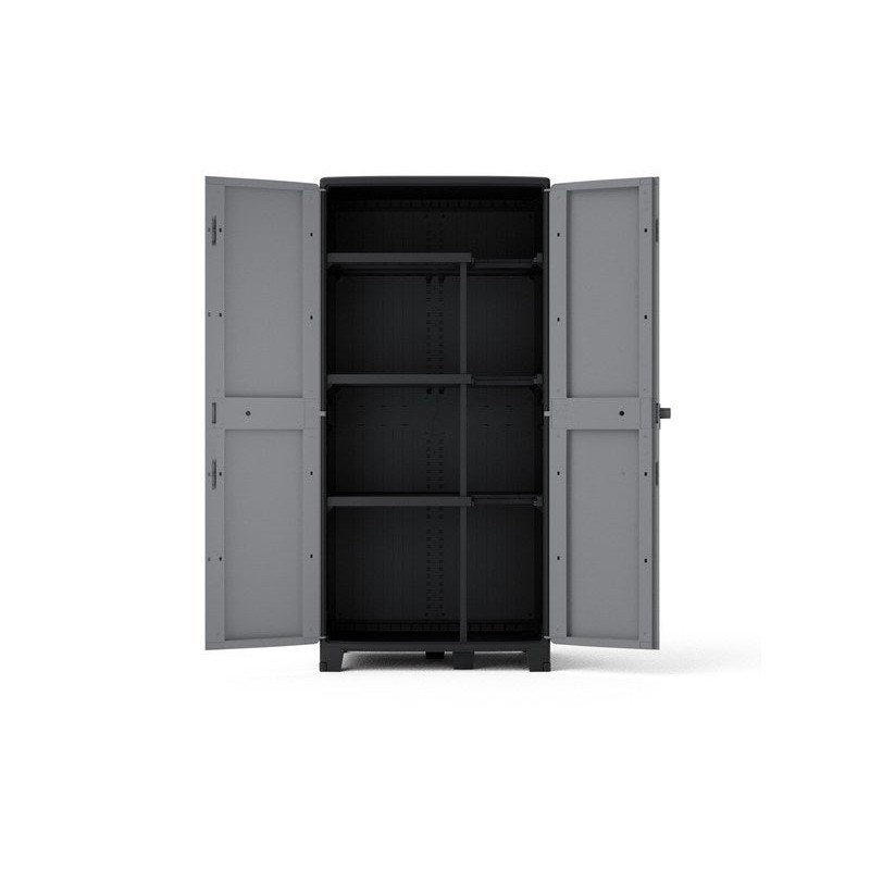 Armoire haute, multiusage, en polypropylène 3 étagères SPACEO, l.85 x H.180 x P.52 cm