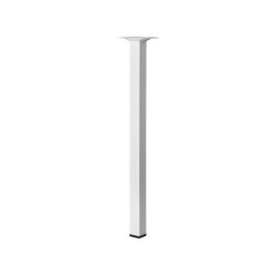 Pied De Table Basse Carré Fixe Acier Époxy Blanc, 40 Cm