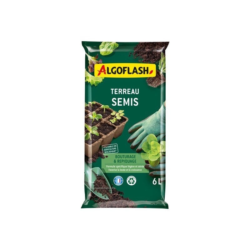 Terreau semis pour bouturage et repiquage ALGOFLASH 6L