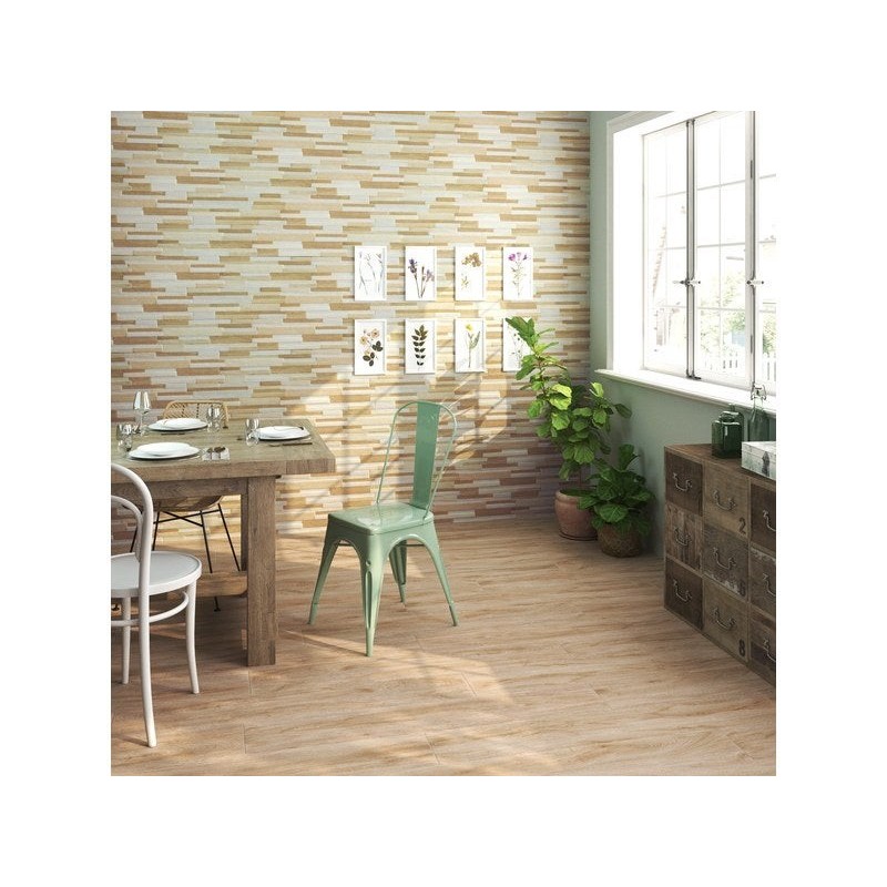 Carrelage sol et mur effet bois naturel clair LIVING 20x120 cm ARTENS