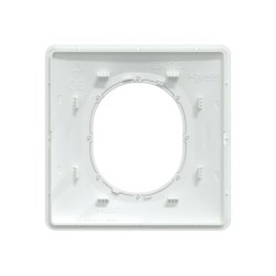 Plaque simple Ovalis, SCHNEIDER ELECTRIC, blanc bague effet laiton