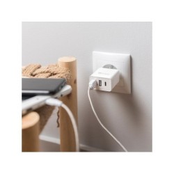 Chargeur USB multimédia blanc LEXMAN