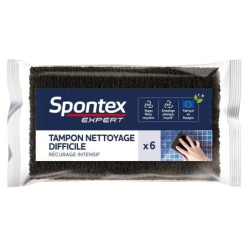 Lot de 6 tampons à récurer nettoyage difficile SPONTEX EXPERT