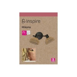 Barre 2 spots Mikona E14, corde naturel, INSPIRE