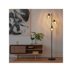 Lampadaire Pecan H.160 cm métal, noir INSPIRE, E14