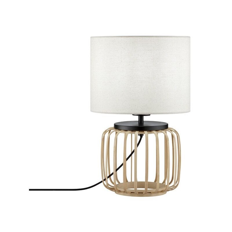 Lampe Pecan bambou et abat-jour en tissu INSPIRE, E27