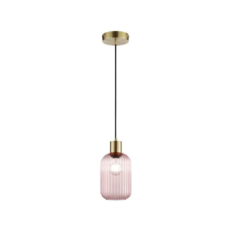 Suspension INSPIRE Dipsy E27 diam.14 cm laiton/verre rose