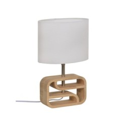 Lampe nasimo e14 h32 bois/polyester blanc inspire