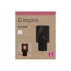 Lampe carmid e27 h21 metal noir inspire