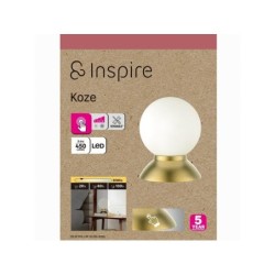 Lampe koze led 450lm 2700k h17cm verre/laiton inspire