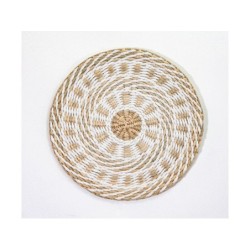 Décoration murale Boho, beige et blanc ARIANE l.27 x H.27 cm