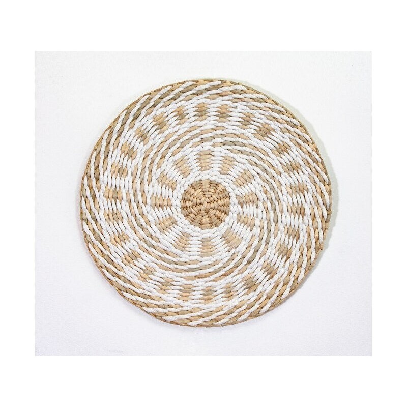 Décoration murale Boho, beige et blanc ARIANE l.27 x H.27 cm