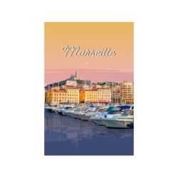 Toile imprimée Port de Marseille, CEANOTHE l.30 x H.45 cm