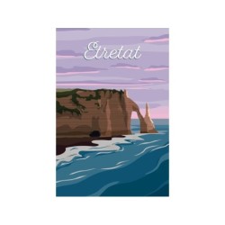 Toile imprimée Etretat Crepus, CEANOTHE l.30 x H.45 cm