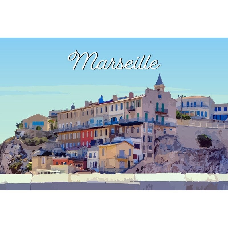 Toile imprimée Marseille, CEANOTHE l.30 x H.45 cm