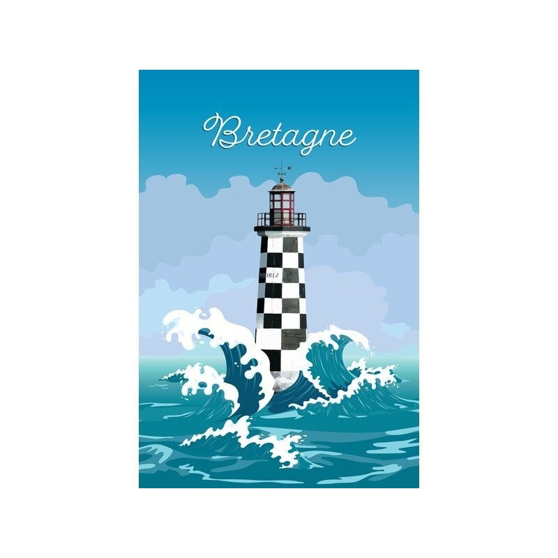 Toile imprimée Phare Breton, CEANOTHE l.30 x H.45 cm