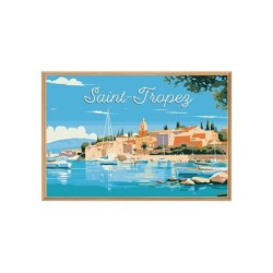 Image encadrée Saint Tropez, CEANOTHE l.65 x H.97 cm