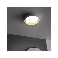 Plafonnier led de salle de bain IP44 Malai, INSPIRE, diam. 30 cm métal blanc