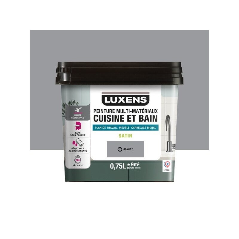 Peinture carrelage, meuble, crédence granit 3 satin LUXENS Cuisine et bain 0.75l