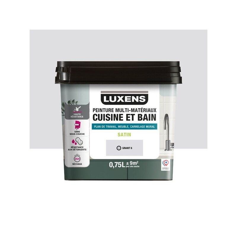 Peinture carrelage, meuble, crédence granit 6 satin LUXENS Cuisine et bain 0.75l