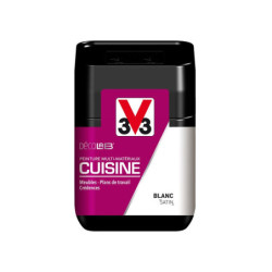 Testeur Peinture Cuisine Meuble Et Crédence Décolab® V33 Blanc Satiné 0.075 L