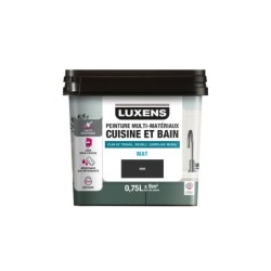 Peinture carrelage, meuble, crédence noir mat LUXENS Cuisine et bain 0.75l