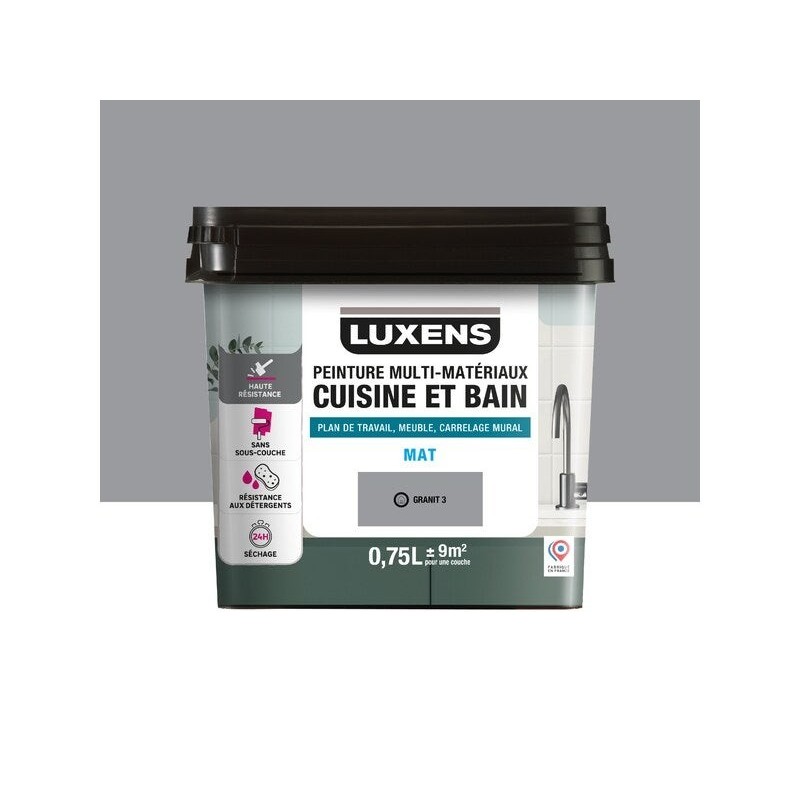 Peinture carrelage, meuble, crédence granit 3 mat LUXENS Cuisine et bain 0.75l