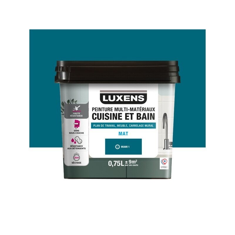 Peinture carrelage, meuble, crédence miami 1 mat LUXENS Cuisine et bain 0.75l