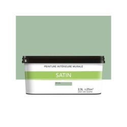 Peinture satiné pour mur intérieur, 2,5 litres, vert tilleul