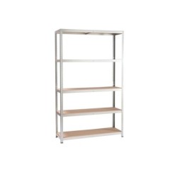 Etagère métal  bois l120 x H196 x P40cm 5 tablettes SPACEO gris