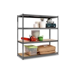 Etagère métal  bois l150 x H190 x P60cm 4 tablettes SPACEO gris