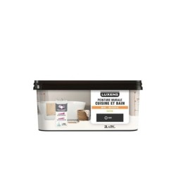 Peinture mur cuisine et bain, LUXENS, noir satin, 2 litres