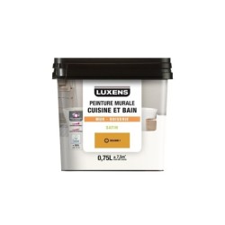 Peinture mur cuisine et bain, LUXENS Solemio 1 satin, 0.75 litre