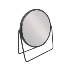 Miroir grossissant x 2 rond à poser, H.16 x l.16 x P.8.5 cm, Basic noir