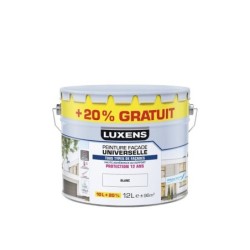 Peinture exterieure facade Universelle LUXENS blanc 10L+20% gratuit