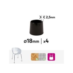 Lot de 4 embouts enveloppant plastique  STANDERS noir 18mm